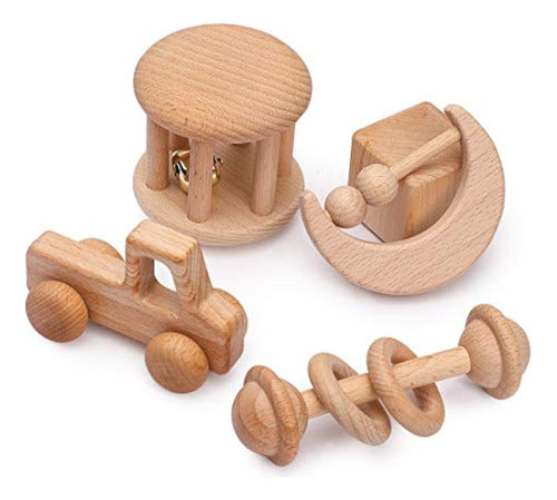 Hagamos Sonajero De Madera Para Bebés Juego De Juguetes De M 0