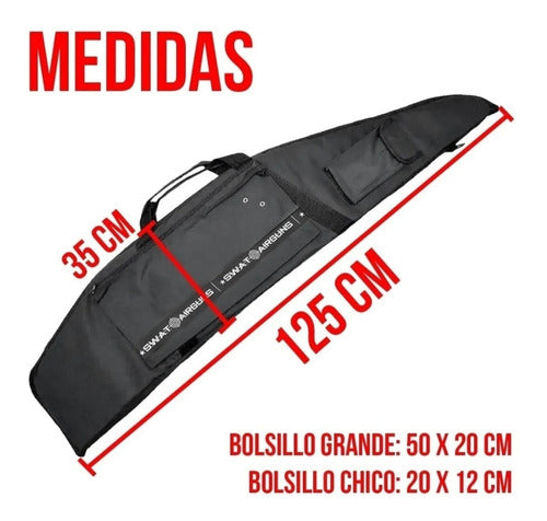 Funda Lujo Para Rifle Wild 1025 De 125 Cms Reforzada Negro 0