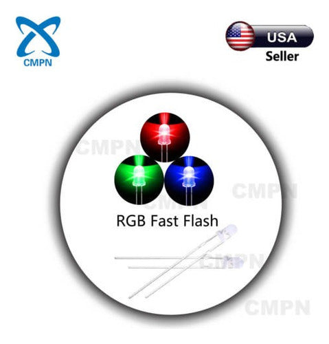 Flash RGB Water LED 3mm 100pcs Clear Intermittent Round 1