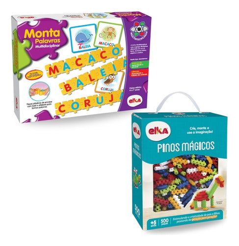 Kit Educativo Monta Palavras E Pinos Mágicos 500 Peças 0