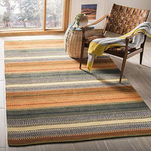 Safavieh Colección Kilim A Rayas 8' X 10' Oro / Gris Stk412a 0