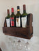 Rustic Wood Wall Wine Rack for 4 Bottles with Glass Holder for 4 Glasses 3