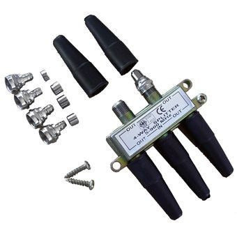 Cable Splitter Coaxial Signal Divider 4 Ways with Connectors 0