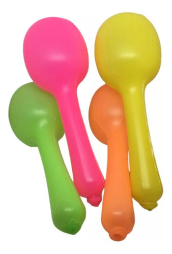 Centraled Fluorescent Plastic Maracas Carnival Carioca Pack of 10 2