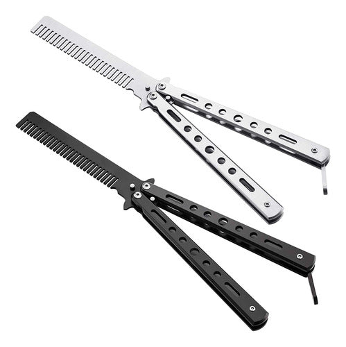 Butterfly Trainer Comb Knife Balisong Training Steel Blade Tool 0