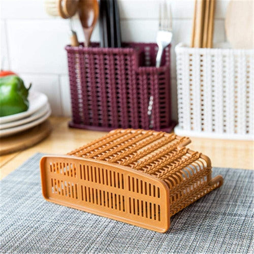 Cubiertero Rattan Escurridor De Cubiertos Cocina Decoracion 5