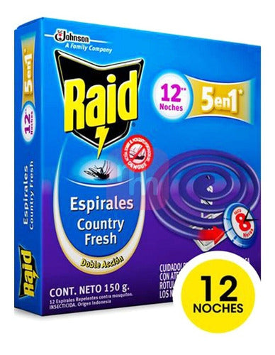 Raid Espirales Country Fresh Caja X 12 Repelente Mosquitos 5