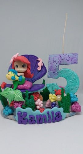 Mundo Aplique Personalized Little Mermaid Candle in Cold Porcelain 3