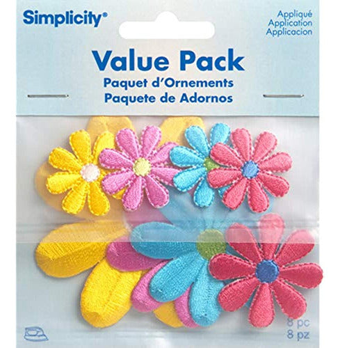 Simplicity Assorted Iron Flower Patches - 8 Pcs 1