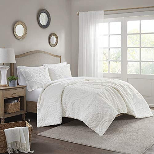 Madison Park Arya Medallion Pattern Ultra Soft Luxury Premium Plush Comforter Mini Bedding Set, King 1