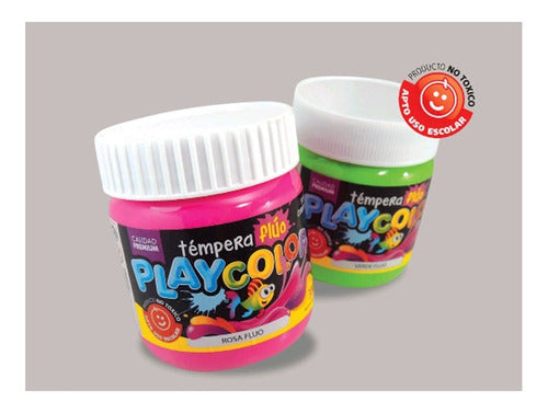 PlayColor Fluorescent Tempera in Pot X 6 Units Assorted Colors 0