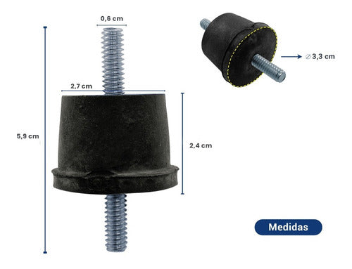 Tacos Antivibratorio Aire Acondicionado Para Mensula Kit X4 1