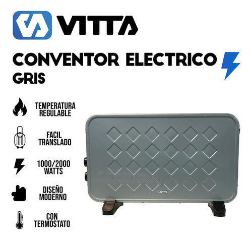 Vitta Convector Electrico C/Thermostat 1000/2000W 5