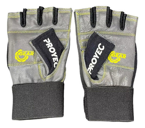 Proyec Iron Gloves with Wrist Support in Genuine Leather for Gym and Cycling 0