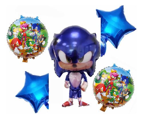 Sonic Balloon Set for Birthday Decoration with Customizable Numbers 0