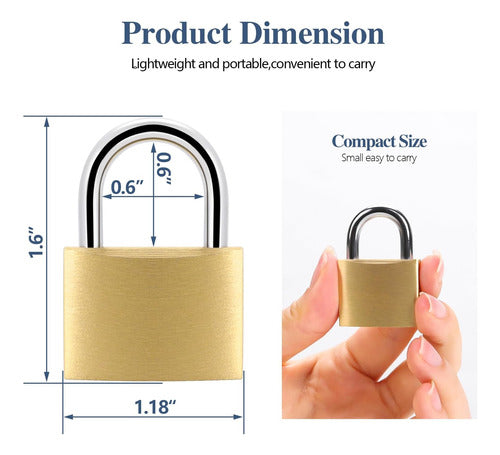 Braxe 4 Candados Con Llave Con 6 Mismas Llaves, Candado Al 2