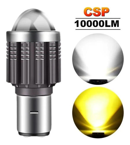 Lux Led Cree G4 With Magnifier For Motorcycle H6 White And Amber Light A-Vip 2