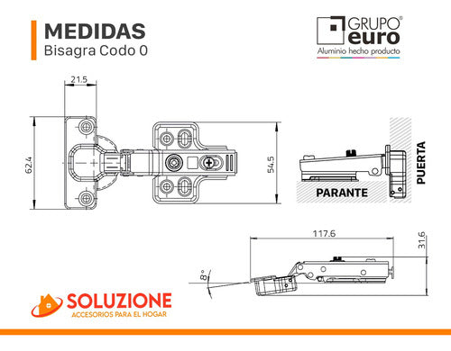 Grupo Euro Soft Close Hinge 35mm Angle 0 X 100 Units 6