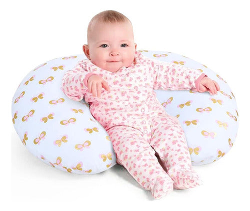 Almohada Lactancia Funda Suave 0-12 Meses Mariposas 0