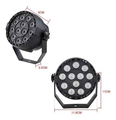 E-Lighting Tacho Par Led 12 Leds X 3W Rgb 3 En 1 E-lighting Ld-flat/123 3