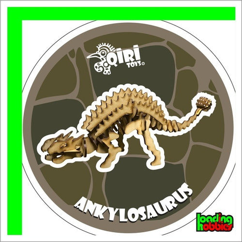 Qiri Toys Dinosaur Ankylosaurus Skeleton Wooden 3D Puzzle 1