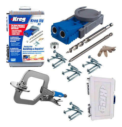 Kreg K Jig R3 Woodworker Kit + 2" Classic Face Clamp 0