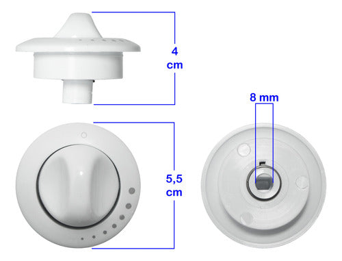 Domec 7 White Knobs with Timer and Igniter 1