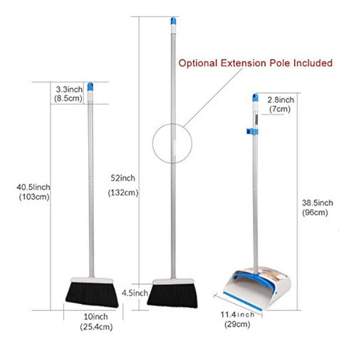 Treelen Juego De Escoba Y Recogedor De Mango 3