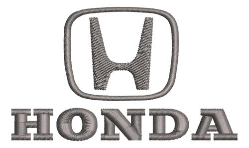 Honda Embroidered Logo EcoLeather Seat Covers Black Grey 1