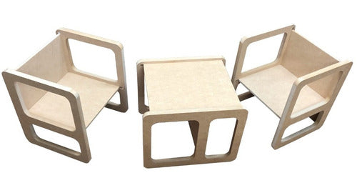 Mioyo Montessori Kids Table and Two Chairs 0