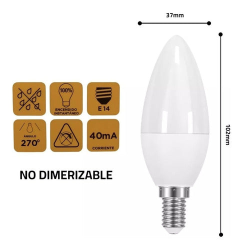 Candela 5W (40W) Warm Light E14 Candle LED Bulbs - Pack of 5 4