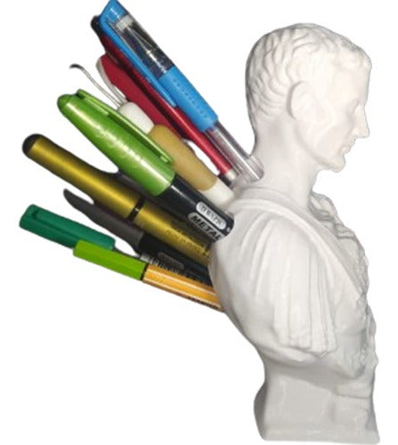 Pim Pum Pam Pencil Holder Julio César in White PLA 0