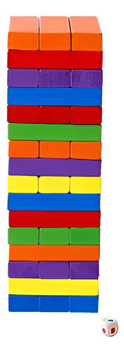 Z Juego Torre De Madera Jenga De Colores En Caja 0