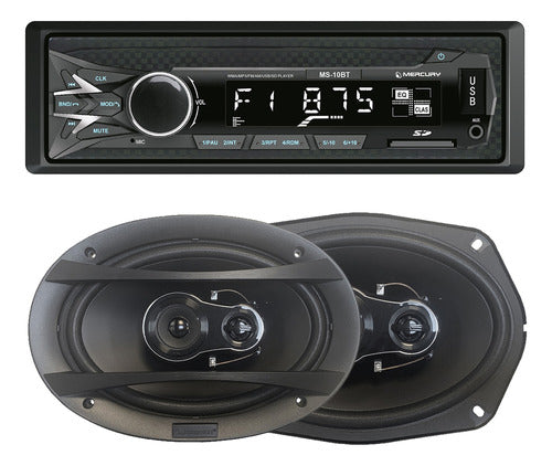 Stereo Bluetooth Usb Parlantes Nakamichi 6x9 Pulgadas 3 Vias 0