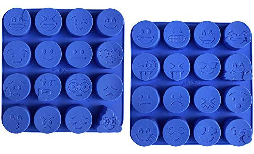 Moldes Emoji De Silicona De Tamaño Jumbo - 32 Cavidades, Paq 1