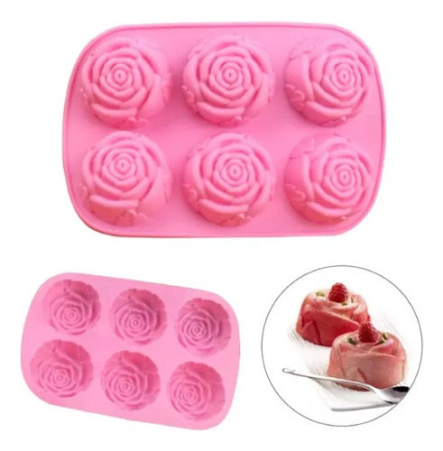 Aloha Silicone Chocolate Mold - Roses x6 - Easy Release 0