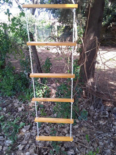 Entre Zorzales Hanging Marine Ladder Made of Eucalyptus Wood/Hammock 1