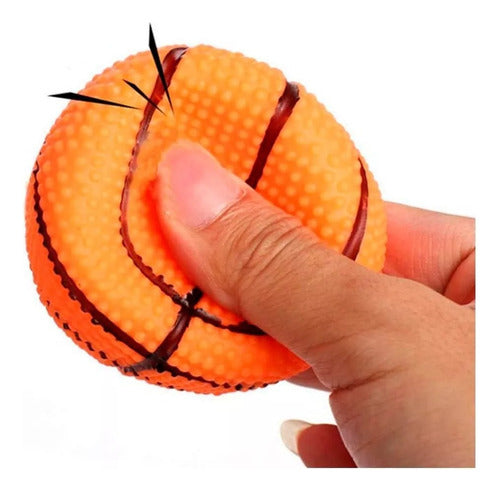 Mercadoflash Basketball Orange Squeaky Anti-Stress Pet Ball 1