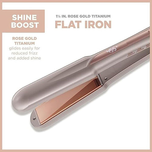 Generic Smooth & Shine Luxe Titanium Flat Iron Rose Gold Smooth and Shiny 1