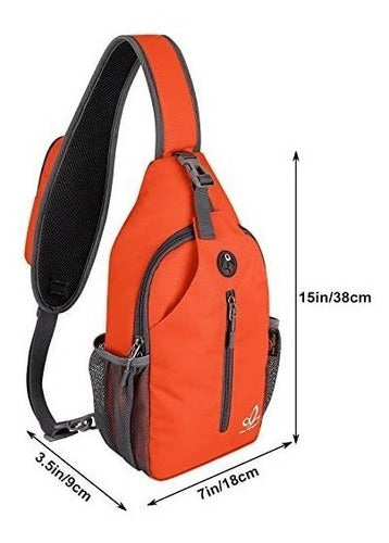 Waterfly Crossbody Sling Backpack Sling Bag Travel Hiking Chest Bag Daypack in Coral Red 1