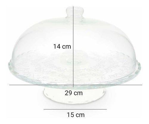 Glass Cake Stand with Pedestal and Dome Lid Round Box 1