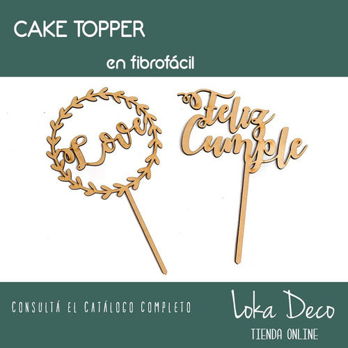 Loka Deco Cake Toppers Adornos Carteles Para Tortas Cumple Boda Party 0