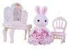 Rabbit Family Dollhouse Vanity Furniture Set 0