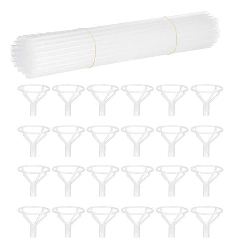 Smile Balloon Sticks Pack of 12 Transparent 65cm 0