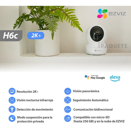 Kit 2 Cámaras Seguridad Ip Ezviz Wifi Domo Interior 2k+ 1