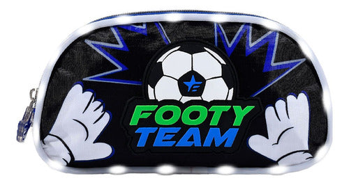 El Mundo del Juguete Cartuchera Escolar 2 Cierres Con Luz Led Team Footy 3