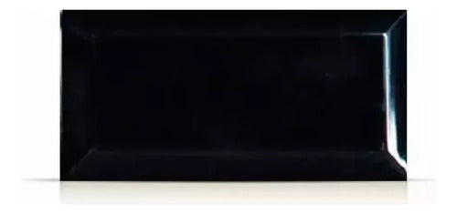 GABRIELLA Subway Black Glossy Beveled 7.5x15 1st Quality Tile 0
