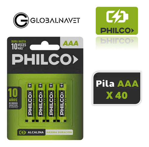 Philco 40 AAA Alkaline Batteries 1.5V Pack 1