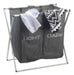 Canasto Para Ropa Doble Laundry Estructura Aluminio Gris 0