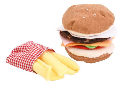 Fabric Hamburger Toy Set - Fabric Food Play 0